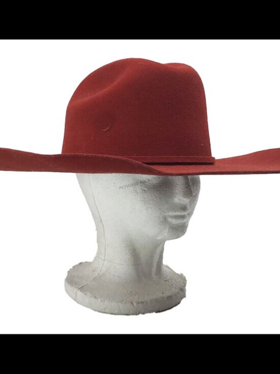 Serratelli Red Felt Western Cowboy Hat  New With Tags Buckle Accent Size 7 1/2 main image 4